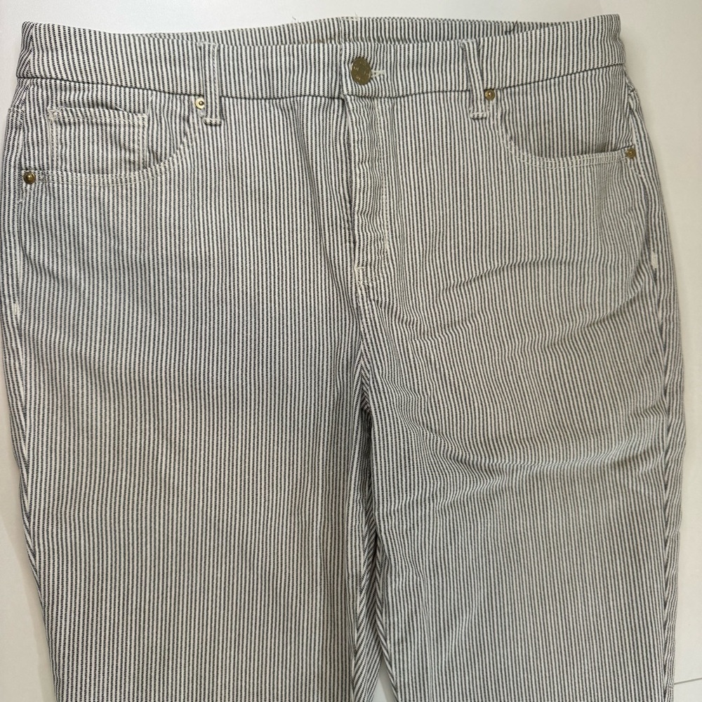 Chico’s Pants 2.5 (US 14) So Slimming Pinstripe Pull On Ankle Stretch